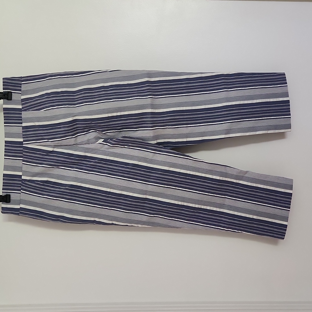 Kate Park Blue and White Striped Capris Size 8 - Picture 11 of 11